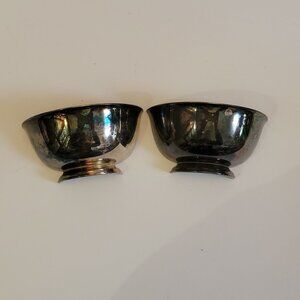 Pair Of Vintage Wm. A Rogers Silver-Plated Bowls With Patina Finish